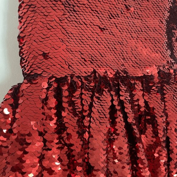 Authentic D&G Kids Girls Sequins Dress Red Party Sz 7/8 Dolce & Gabbana - Picture 1 of 4